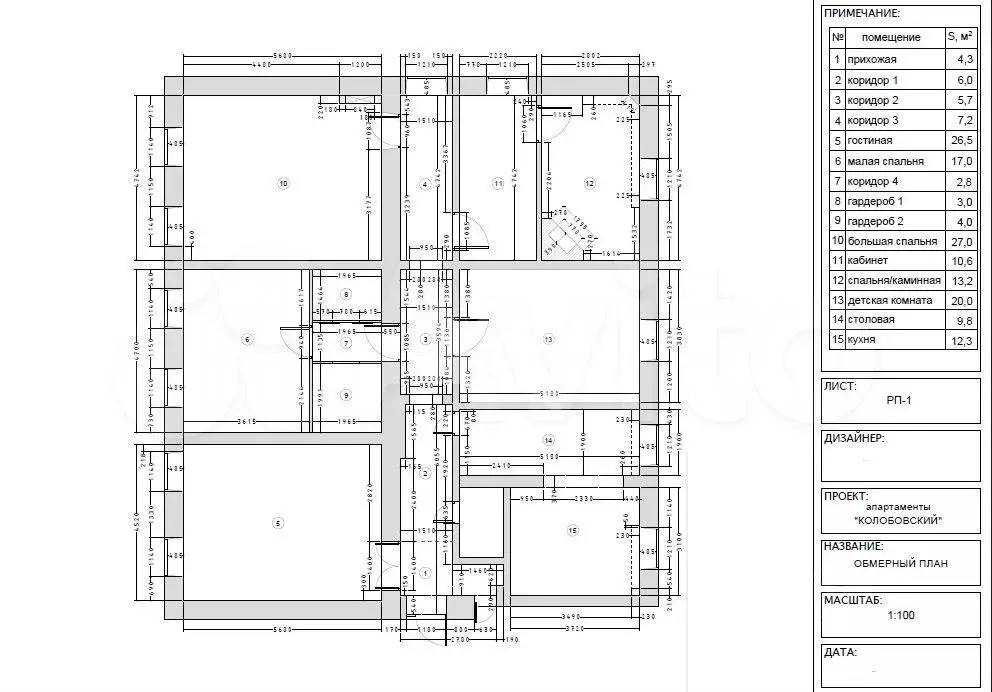 5-к. квартира, 180 м, 3/5 эт. - Фото 0