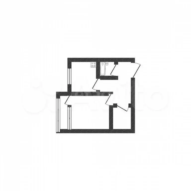 1-к. квартира, 28,6 м, 4/4 эт. - Фото 0