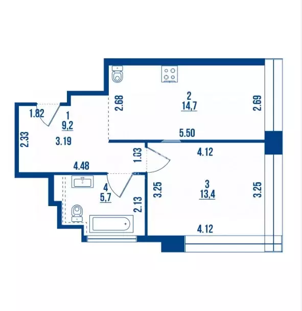 1-комнатная квартира: Санкт-Петербург, улица Челюскина, 10 (43 м) - Фото 1