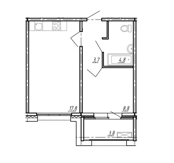 1-комнатная квартира: Тосненский район, посёлок Тельмана, Парковая ... - Фото 1