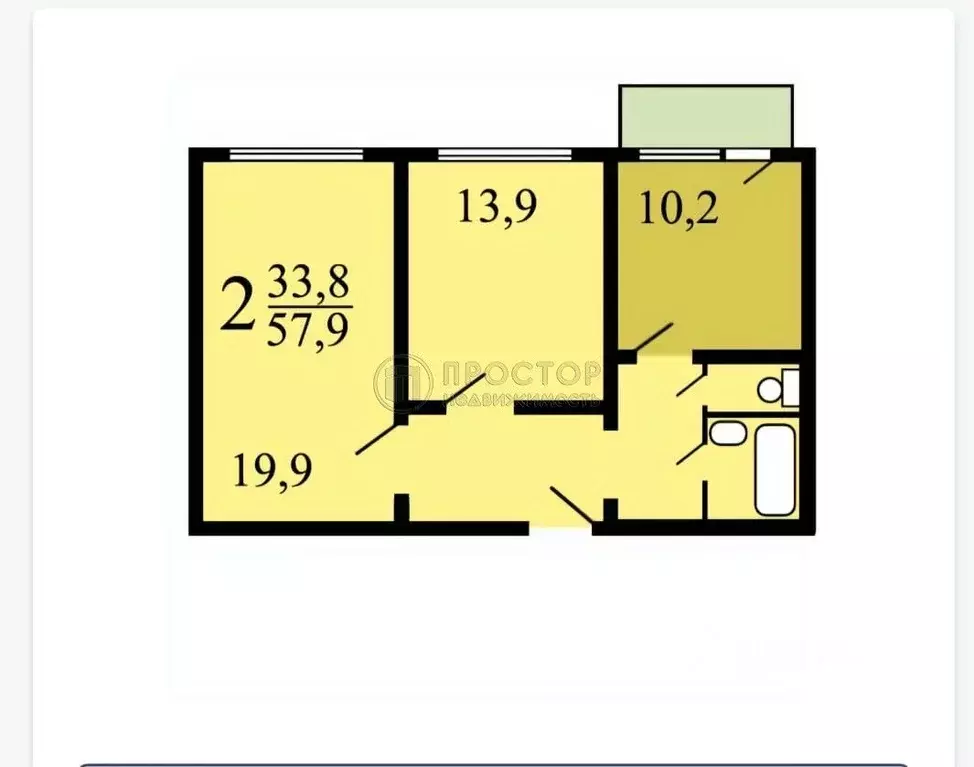 2-к кв. Москва ул. Хачатуряна, 12К2 (59.2 м) - Фото 1