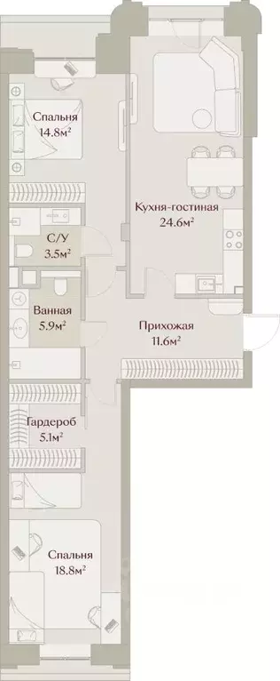 2-к кв. Татарстан, Казань Щербаковский пер., 5 (84.21 м) - Фото 2