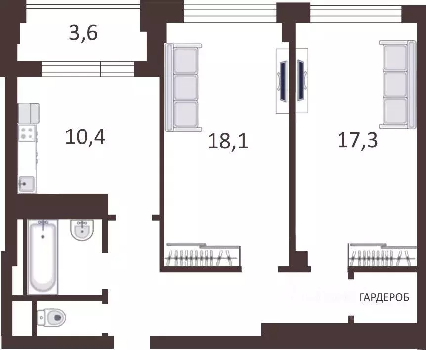 2-к кв. Москва Автозаводская ул., 23Бк2 (67.0 м) - Фото 2