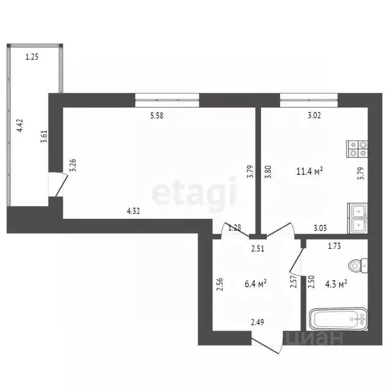 1-к кв. Мордовия, Саранск просп. Российской Армии, 16 (41.1 м) - Фото 2