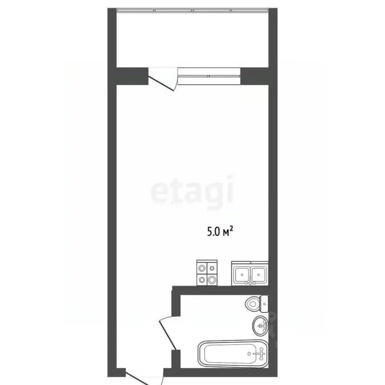 Студия Тюменская область, Тобольск 15-й мкр, 37 (26.3 м) - Фото 2