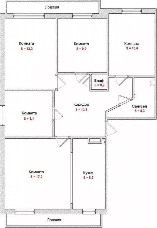 5-комнатная квартира: Иркутск, улица Александра Невского, 89 (86.1 м) - Фото 0