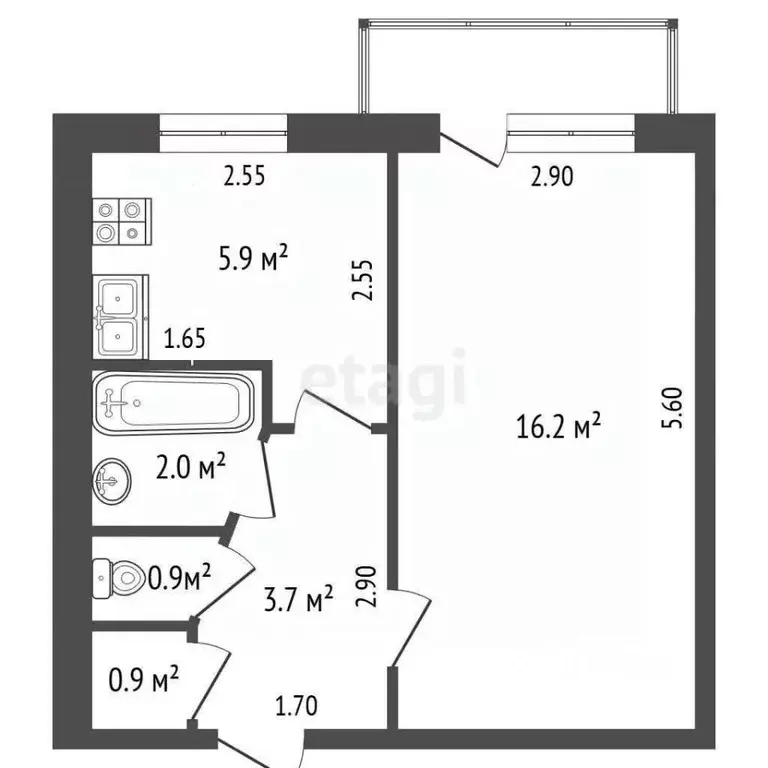 1-к кв. Архангельская область, Котлас ул. Маяковского, 29 (30.0 м) - Фото 2