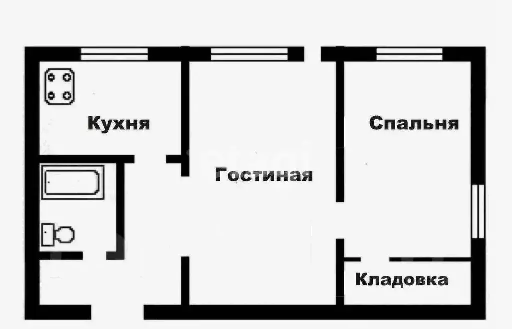 2-к кв. Татарстан, Казань Хлебозаводская ул., 4 (42.0 м) - Фото 1