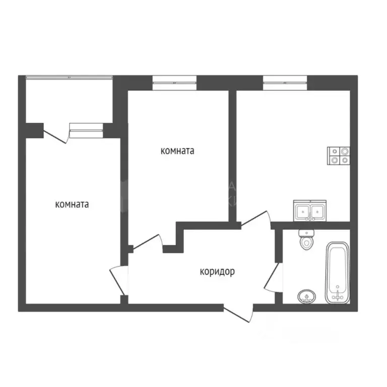 2-к кв. Тюменская область, Тюмень ул. Новоселов, 113 (52.5 м) - Фото 1