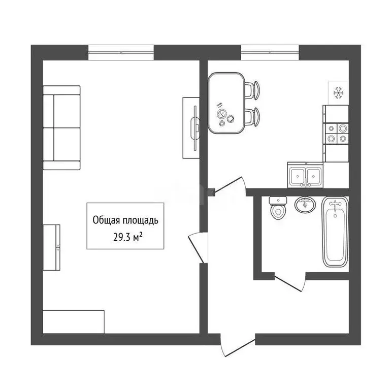 1-комнатная квартира: Искитим, микрорайон Южный, 38 (29.3 м) - Фото 1