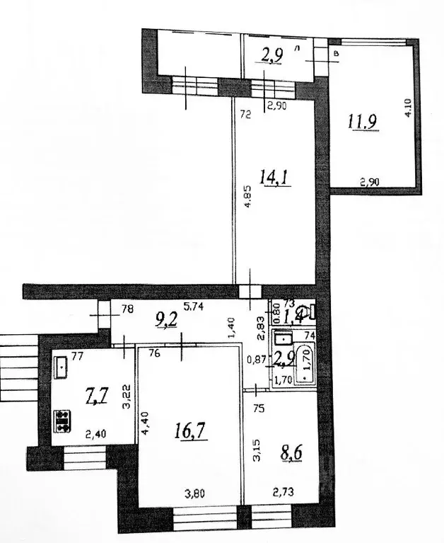 3-к кв. Самарская область, Самара ул. Дыбенко, 122 (75.2 м) - Фото 1