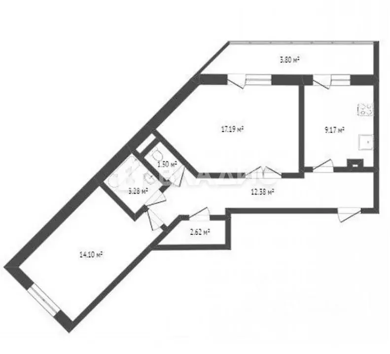 2-к кв. Воронежская область, Воронеж Троицкий кв-л, Олимпийский ... - Фото 2