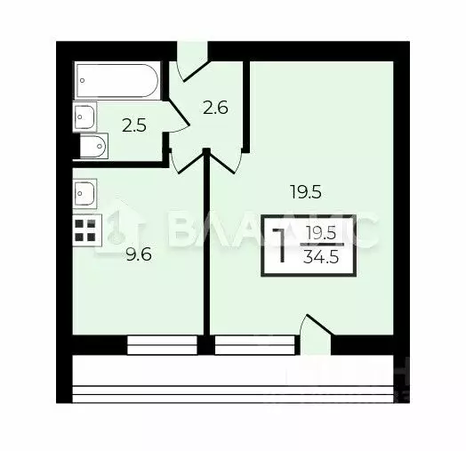 1-к кв. Москва Нежинская ул., 13С1 (34.5 м) - Фото 2