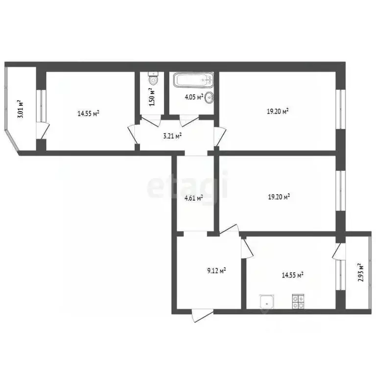 3-к кв. Тюменская область, Тюмень Широтная ул., 172к2 (89.9 м) - Фото 0