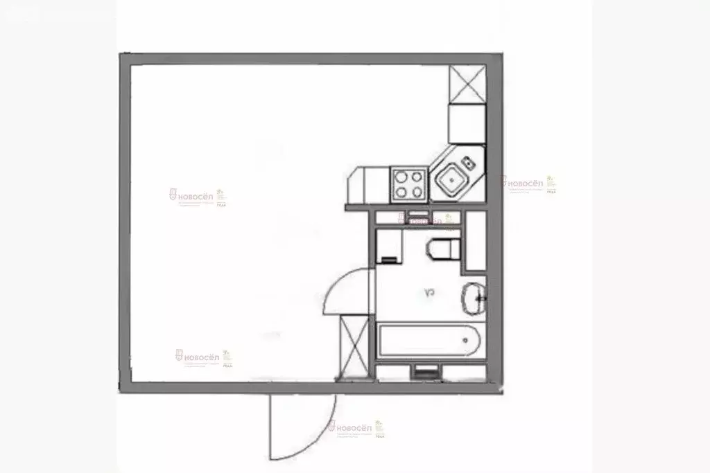 Квартира-студия: Первоуральск, улица Сантехизделий, 27А (23.3 м) - Фото 1