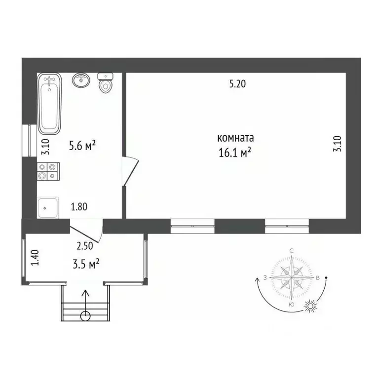 Дом в Севастополь с. Передовое, ул. Фронтовая, 17 (48 м) - Фото 2