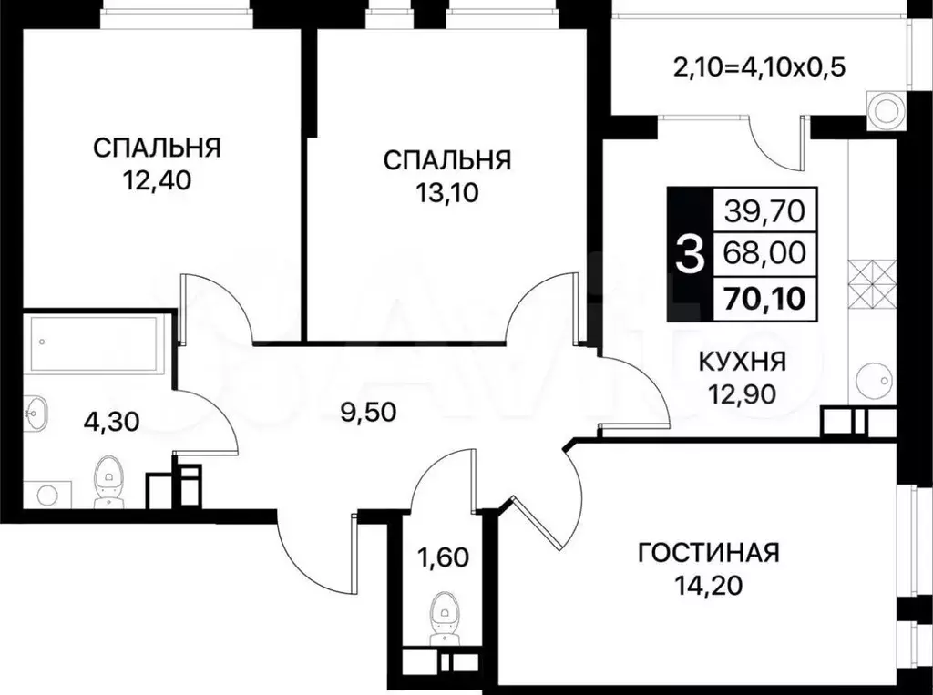 Продаётся 3-к квартира, 70 м - Фото 1