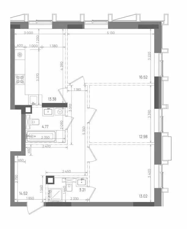 3-комнатная квартира: Казань, Бухарская улица, 5 (78.4 м) - Фото 0