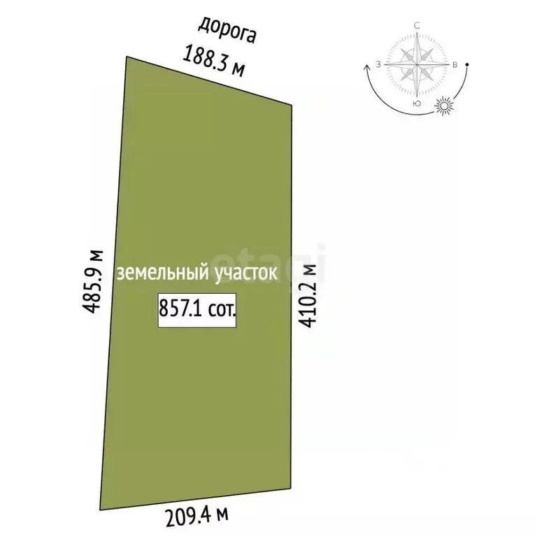 Участок в Крым, Симферопольский район, с. Перово  (857.13 сот.) - Фото 2
