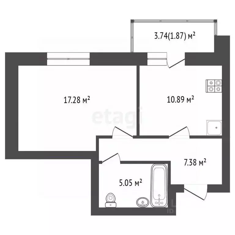 1-к кв. Вологодская область, Вологда ул. Солодунова, 10 (40.6 м) - Фото 2