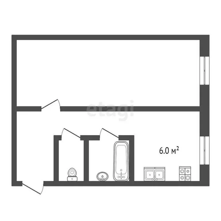 1-комнатная квартира: Клин, улица Чайковского, 62к1 (32.4 м) - Фото 0