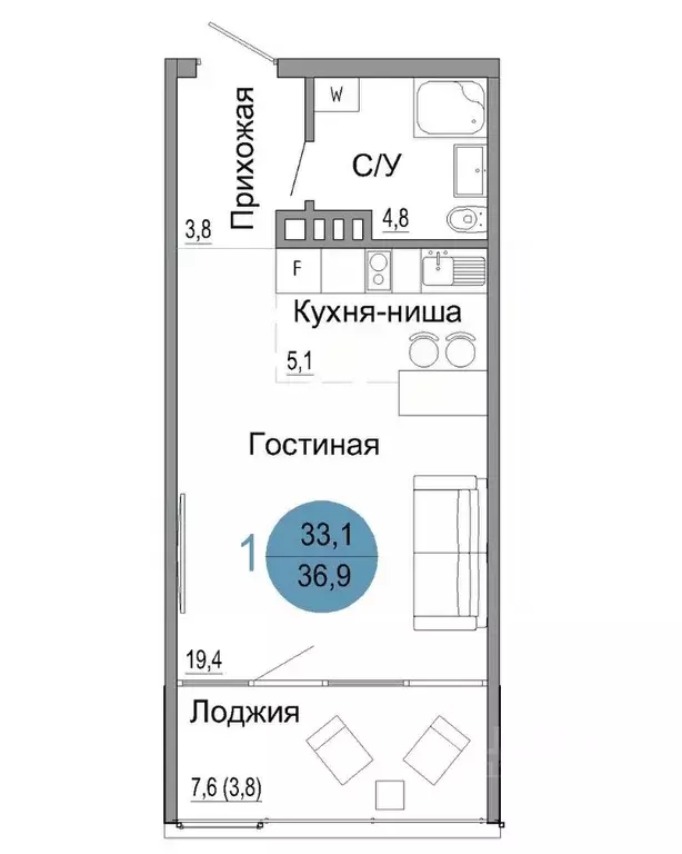 1-к кв. Крым, Керчь Белый город жилой комплекс (36.9 м) - Фото 0