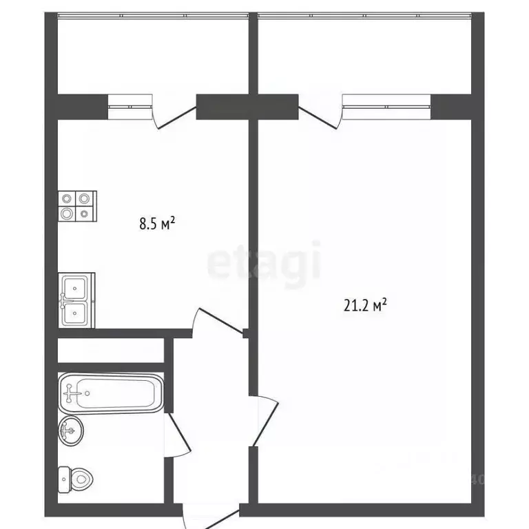 1-к кв. Крым, Щелкино Ленинский район, 2-й мкр, 63 (38.1 м) - Фото 2
