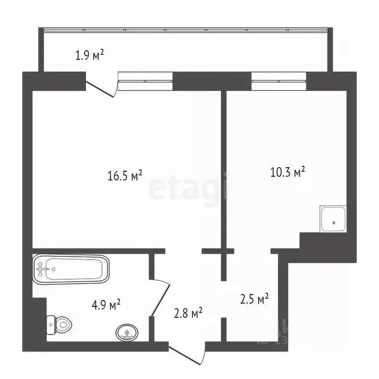 1-к кв. Красноярский край, Красноярск Лесопарковая ул., 9 (37.0 м) - Фото 2
