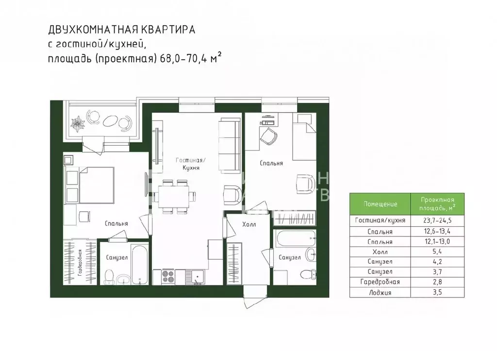 2-к кв. Ханты-Мансийский АО, Нижневартовск ул. Мира, 29 (68.0 м) - Фото 0