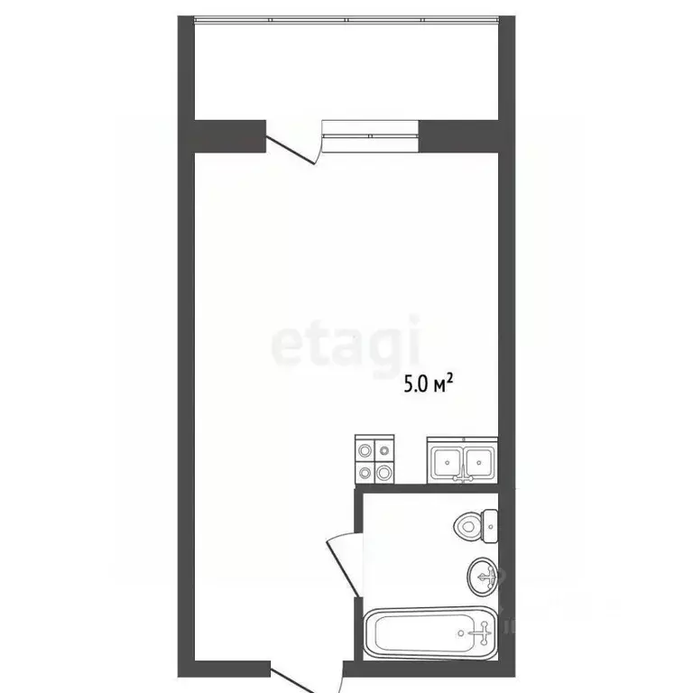 Студия Ямало-Ненецкий АО, Новый Уренгой Дружба мкр, 4/3 (23.3 м) - Фото 1