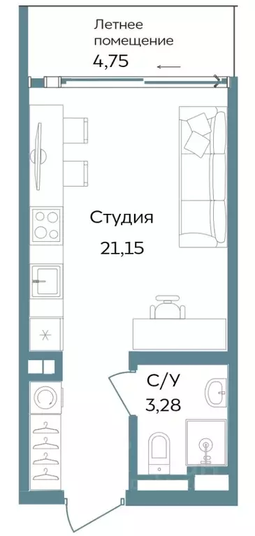 Студия Крым, Саки ул. Морская (29.18 м) - Фото 0