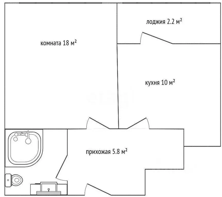 1-к кв. Татарстан, Казань Шоссейная ул., 57 (41.0 м) - Фото 2