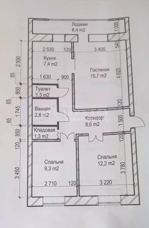 3-к кв. Кемеровская область, Кемерово ул. Веры Волошиной, 29 (65.0 м) - Фото 2