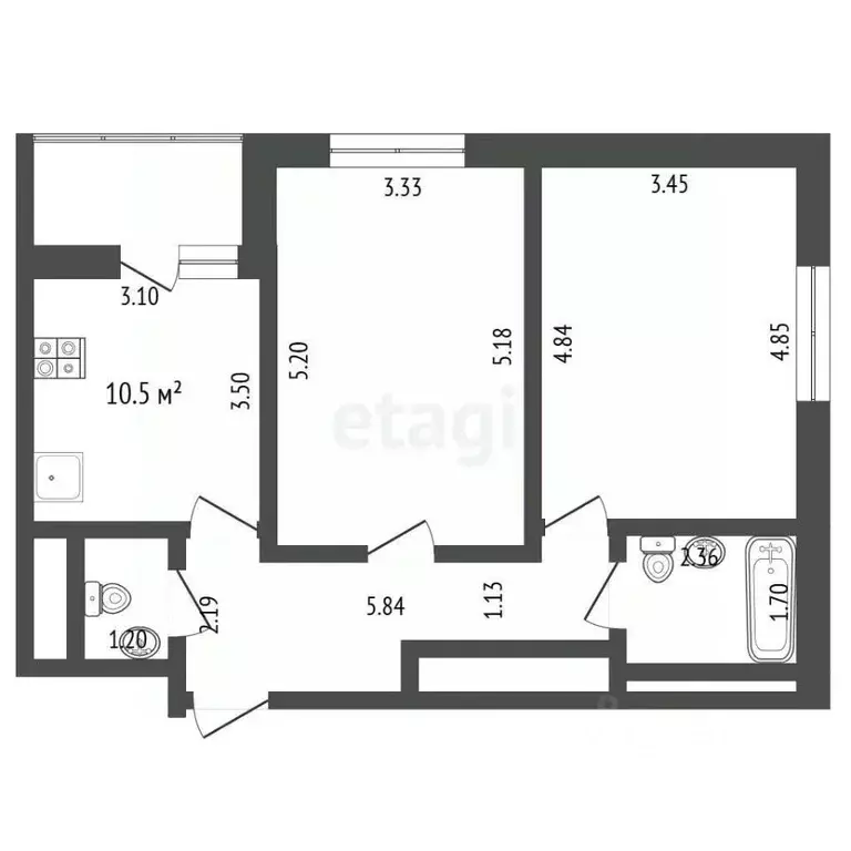 2-к кв. Москва ул. Героев Панфиловцев, 49 (58.7 м) - Фото 2