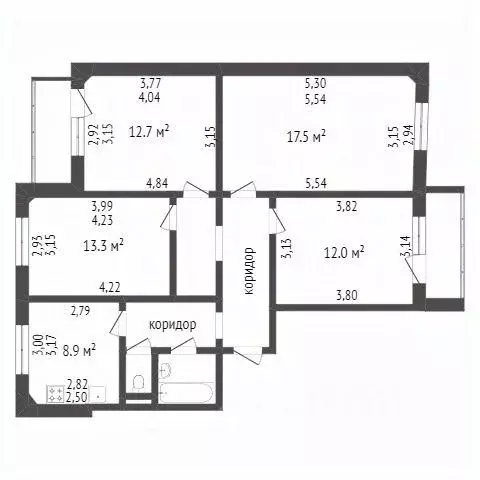 4-к кв. Белгородская область, Белгород ул. Железнякова, 4а (83.5 м) - Фото 1
