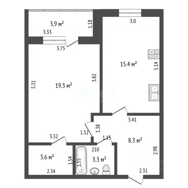1-к кв. Ростовская область, Батайск ул. Максима Горького, 139 (49.9 м) - Фото 2