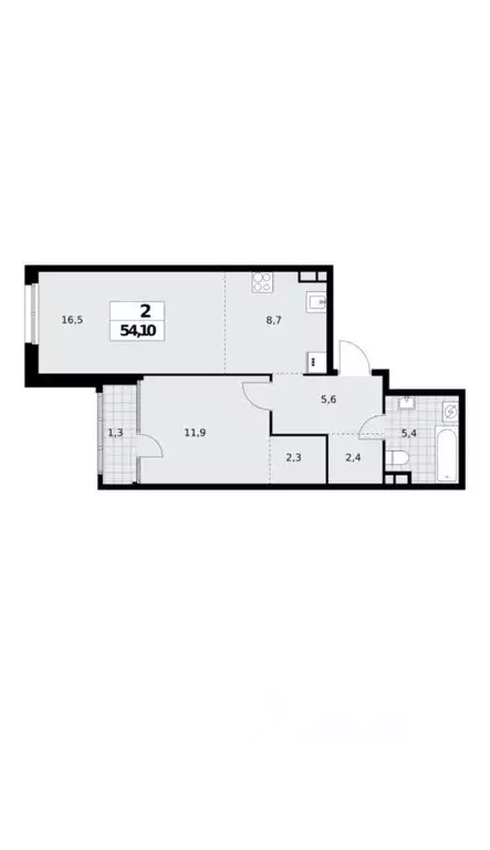 2-к кв. Москва ул. Зорге, 23А (53.0 м) - Фото 2