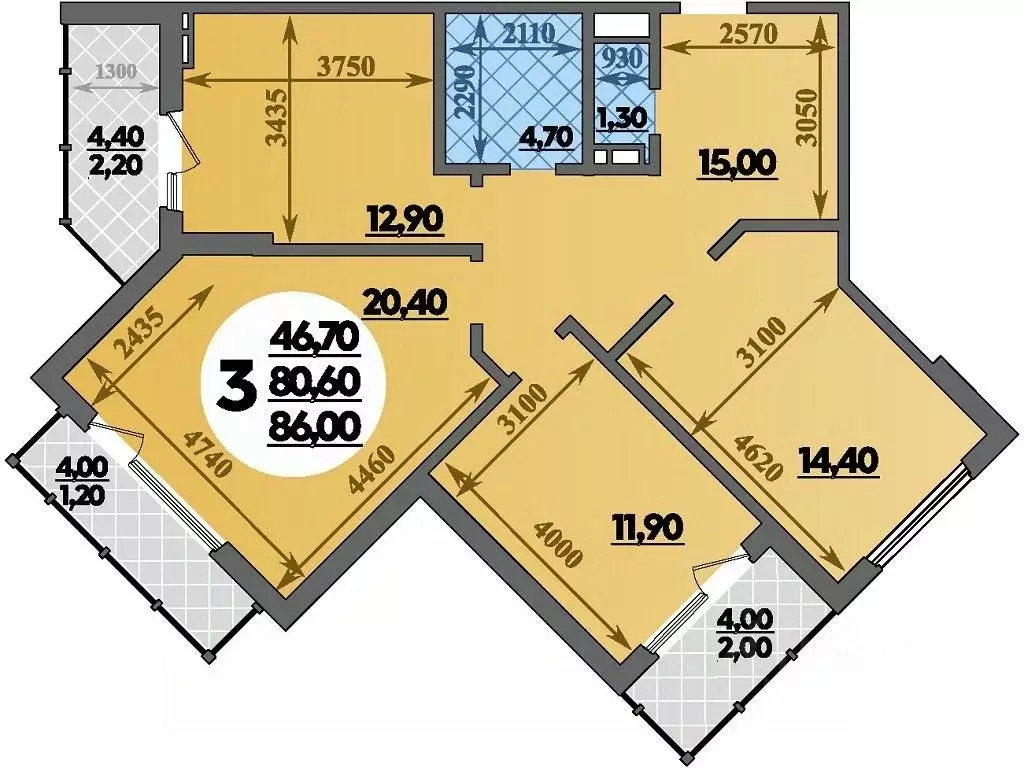 3-к кв. Краснодарский край, Краснодар ул. Героев-Разведчиков, 11/2 ... - Фото 1