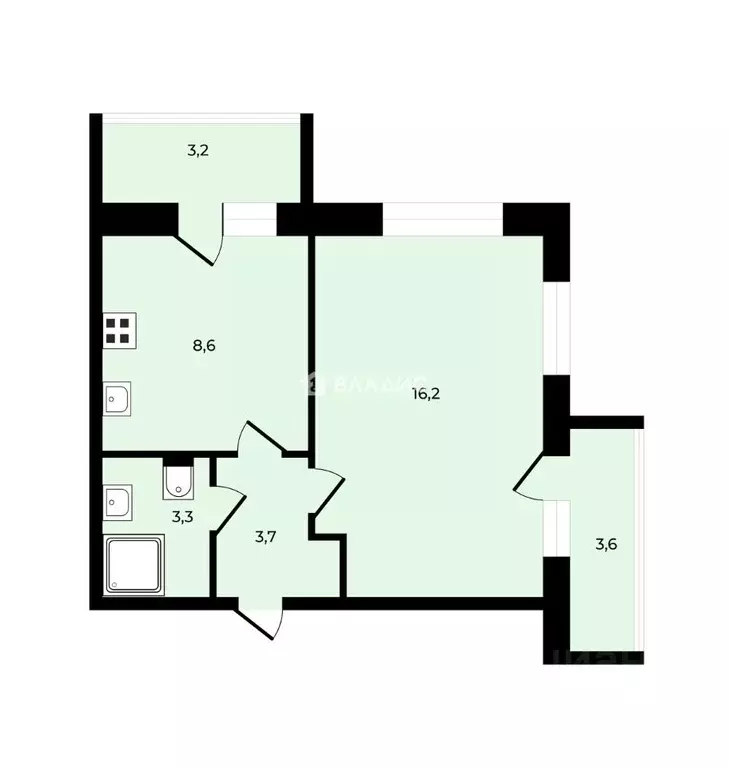 1-к кв. Санкт-Петербург ул. Парфеновская, 14к1 (31.8 м) - Фото 2