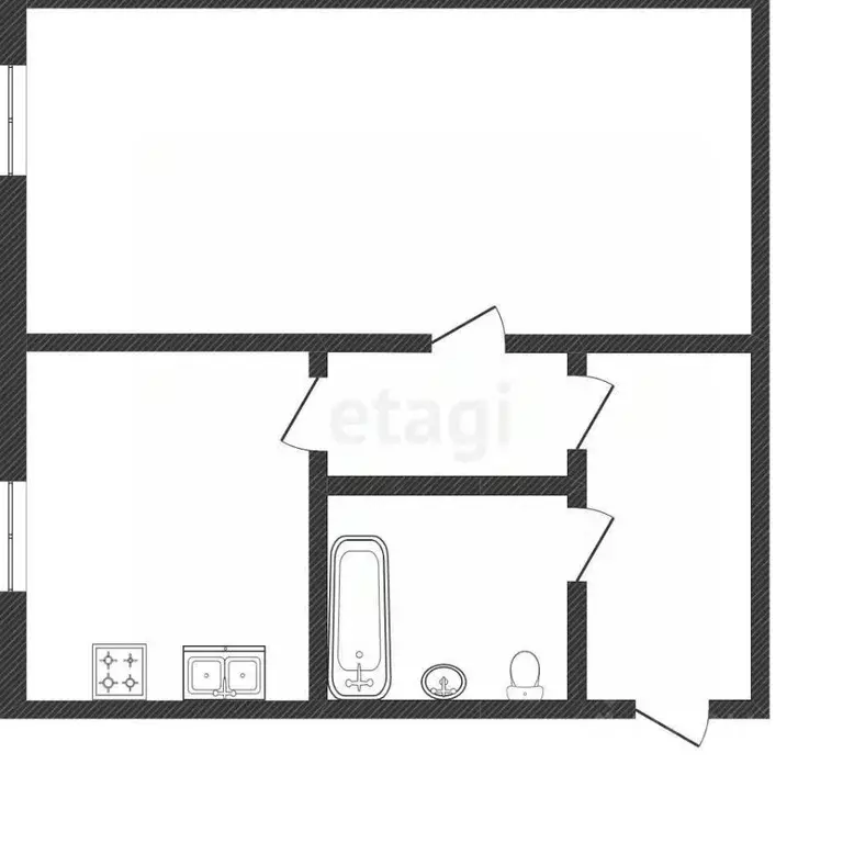 1-к кв. Тюменская область, Тюмень ул. Луначарского, 57 (30.2 м) - Фото 2