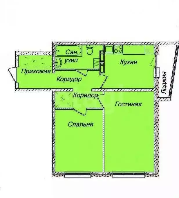 2-комнатная квартира: Кемерово, 1-я Заречная улица, 2к1 (55.5 м) - Фото 0