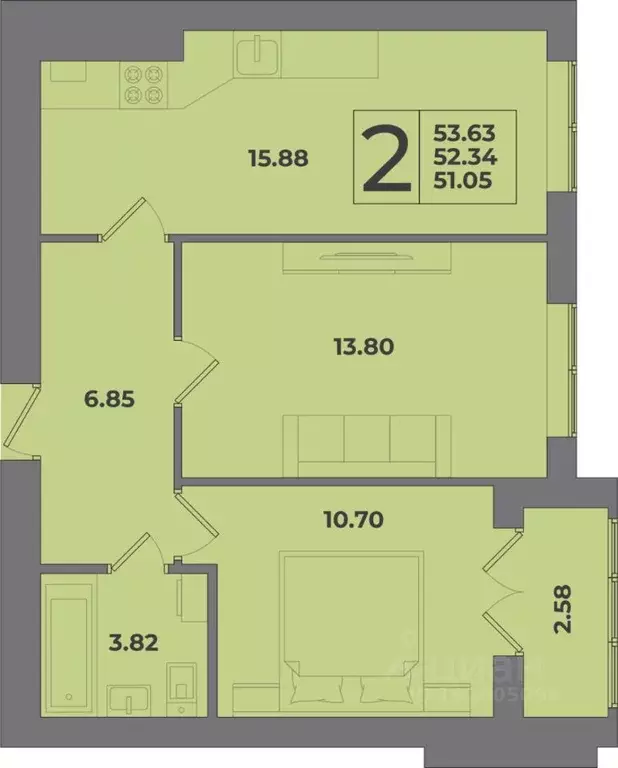 2-к кв. Калининградская область, Калининград Коммунистическая ул. ... - Фото 0