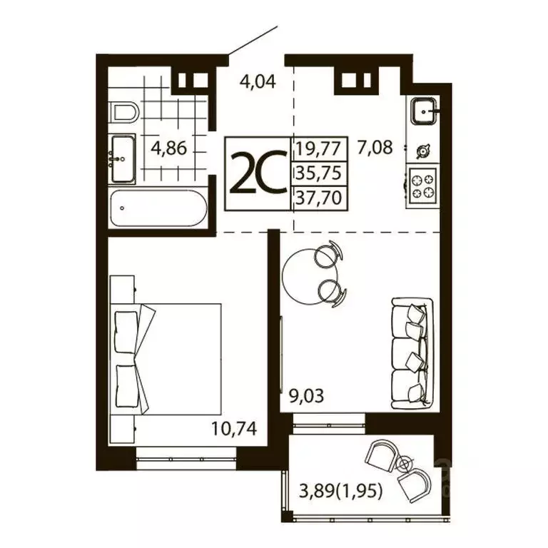 1-к кв. Ростовская область, Ростов-на-Дону ул. Текучева, 370/3 (36.96 ... - Фото 0