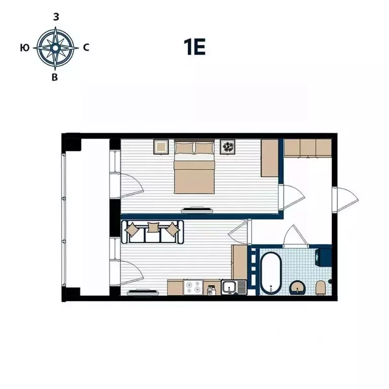 1-к кв. Приморский край, Владивосток ул. 2-я Поселковая (48.1 м) - Фото 1
