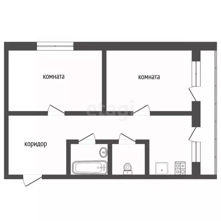 2-к кв. Московская область, Воскресенск Новлянский мкр, ул. Энгельса, ... - Фото 2