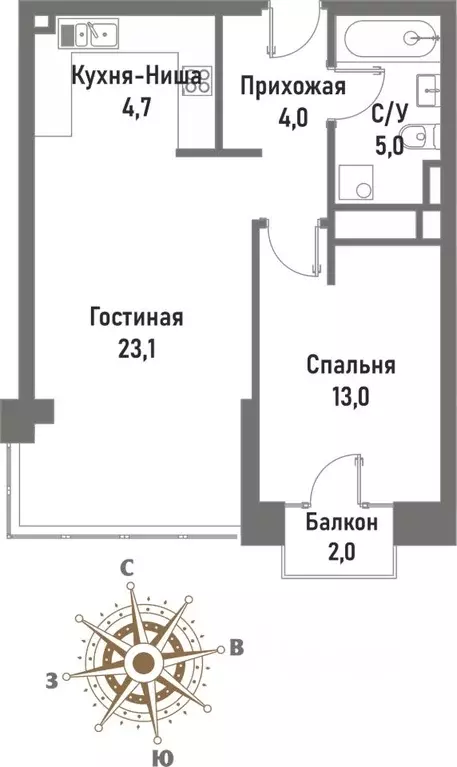 2-к кв. Москва ул. Матросская Тишина, 12 (52.8 м) - Фото 0