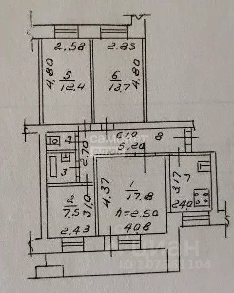 4-к кв. Липецкая область, Липецк Московская ул., 91 (73.3 м) - Фото 2