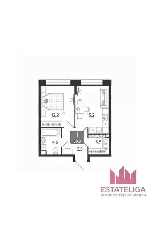 2-к кв. Москва ул. Петра Кончаловского, 7к3 (40.0 м) - Фото 1