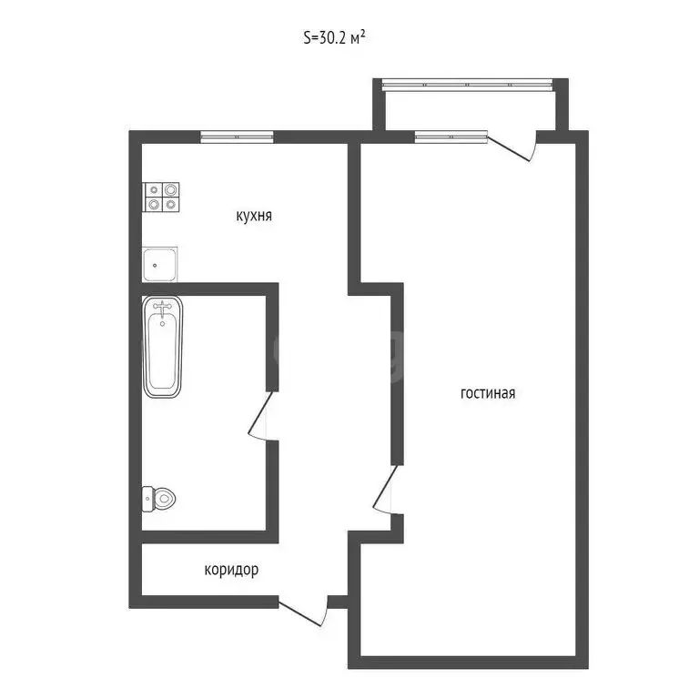 1-комнатная квартира: Усть-Катав, 2-й микрорайон, 20 (31 м) - Фото 0