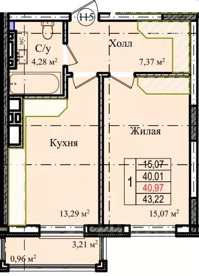 1-к кв. Калининградская область, Гурьевский муниципальный округ, пос. ... - Фото 0